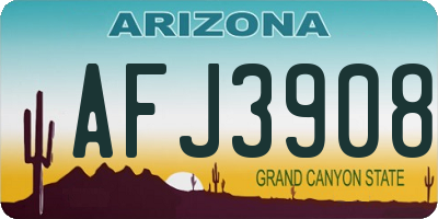 AZ license plate AFJ3908