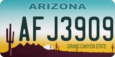 AZ license plate AFJ3909