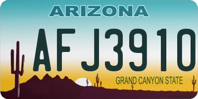 AZ license plate AFJ3910