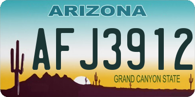 AZ license plate AFJ3912
