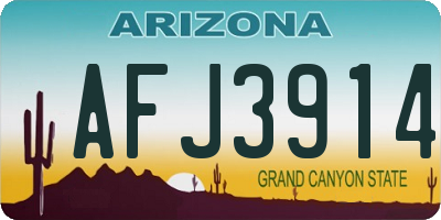 AZ license plate AFJ3914