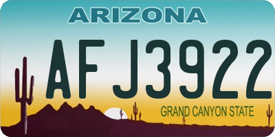 AZ license plate AFJ3922