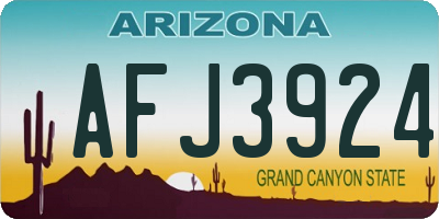 AZ license plate AFJ3924