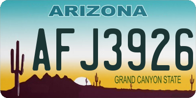 AZ license plate AFJ3926