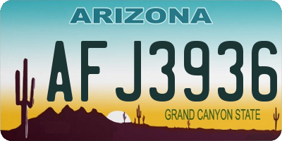 AZ license plate AFJ3936