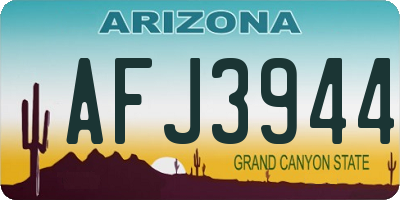 AZ license plate AFJ3944