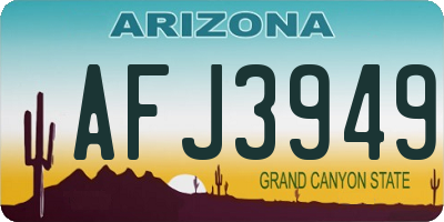 AZ license plate AFJ3949