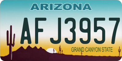 AZ license plate AFJ3957