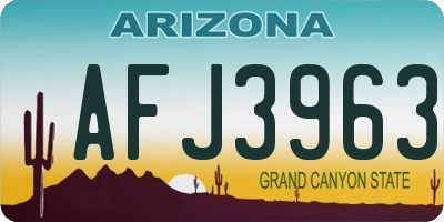 AZ license plate AFJ3963