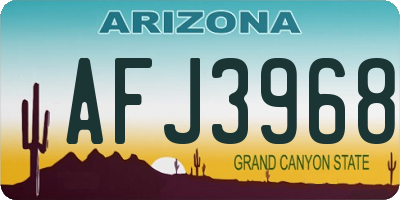 AZ license plate AFJ3968