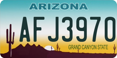 AZ license plate AFJ3970