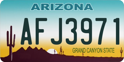 AZ license plate AFJ3971