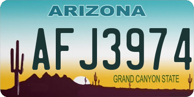 AZ license plate AFJ3974