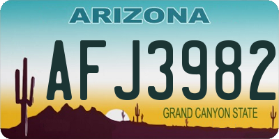AZ license plate AFJ3982