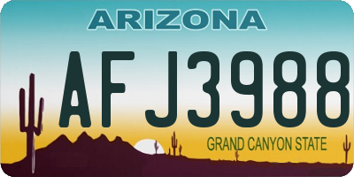 AZ license plate AFJ3988