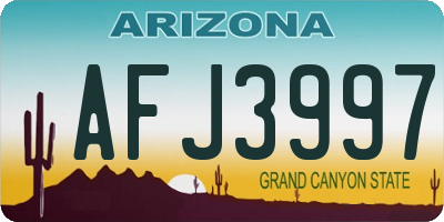 AZ license plate AFJ3997