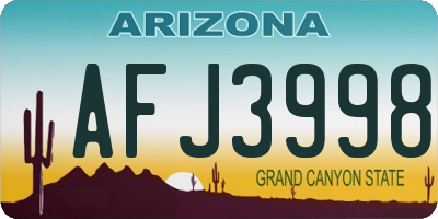 AZ license plate AFJ3998