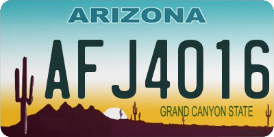 AZ license plate AFJ4016