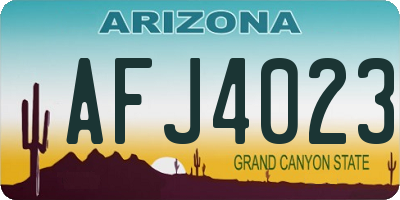 AZ license plate AFJ4023