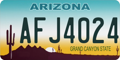 AZ license plate AFJ4024