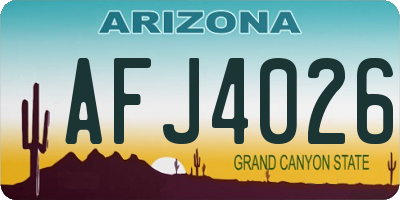 AZ license plate AFJ4026