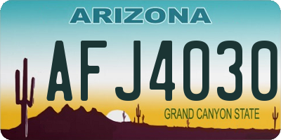 AZ license plate AFJ4030