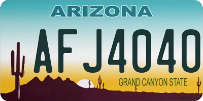 AZ license plate AFJ4040