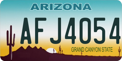 AZ license plate AFJ4054