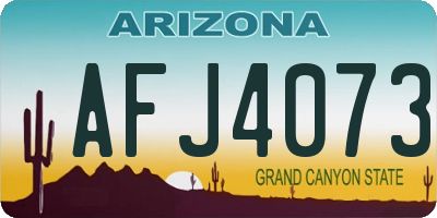 AZ license plate AFJ4073