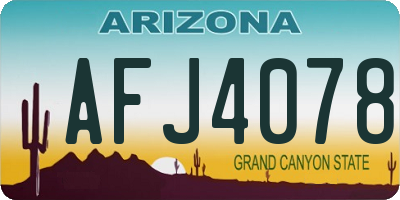 AZ license plate AFJ4078