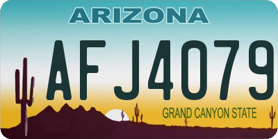 AZ license plate AFJ4079