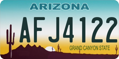 AZ license plate AFJ4122