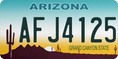 AZ license plate AFJ4125