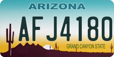 AZ license plate AFJ4180