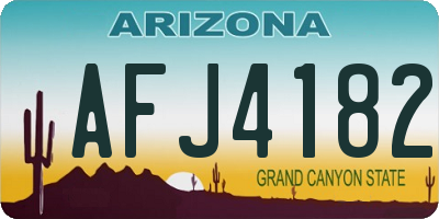 AZ license plate AFJ4182