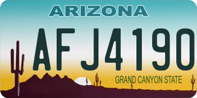 AZ license plate AFJ4190