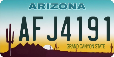AZ license plate AFJ4191