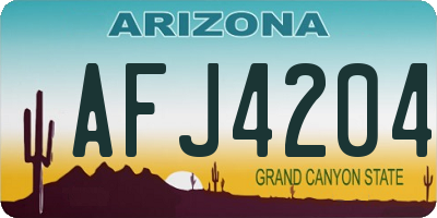 AZ license plate AFJ4204