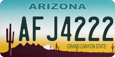 AZ license plate AFJ4222