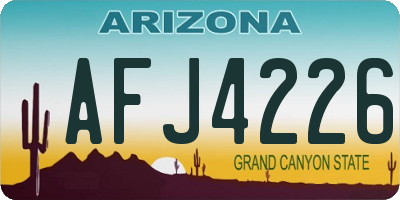AZ license plate AFJ4226