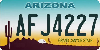 AZ license plate AFJ4227
