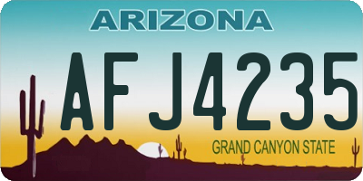AZ license plate AFJ4235