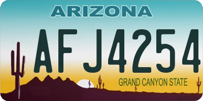 AZ license plate AFJ4254