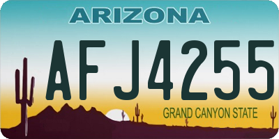 AZ license plate AFJ4255