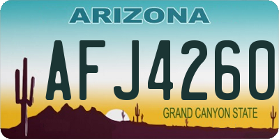 AZ license plate AFJ4260