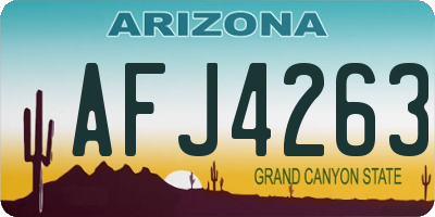 AZ license plate AFJ4263