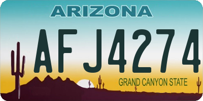 AZ license plate AFJ4274