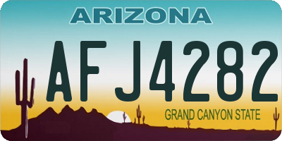 AZ license plate AFJ4282
