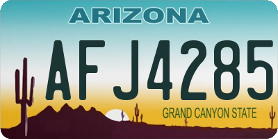 AZ license plate AFJ4285