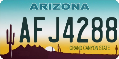 AZ license plate AFJ4288